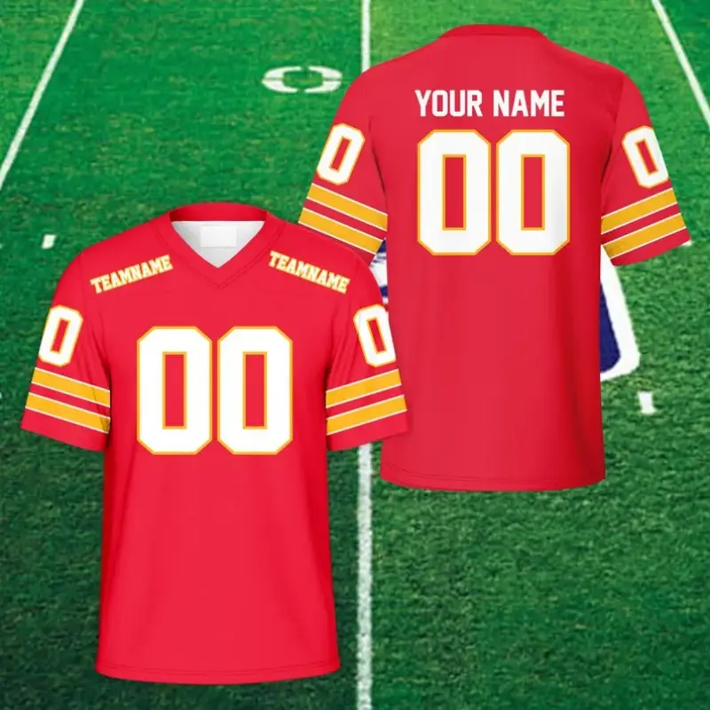Football Sport Uniform Men Custom Jersey T-shirt DIY Personality Customized Name Team Tee Shirt Summer Casual Oversized Tee 2025
