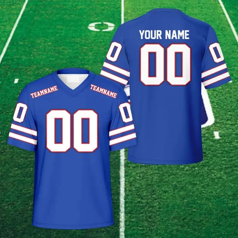 Football Sport Uniform Men Custom Jersey T-shirt DIY Personality Customized Name Team Tee Shirt Summer Casual Oversized Tee 2025