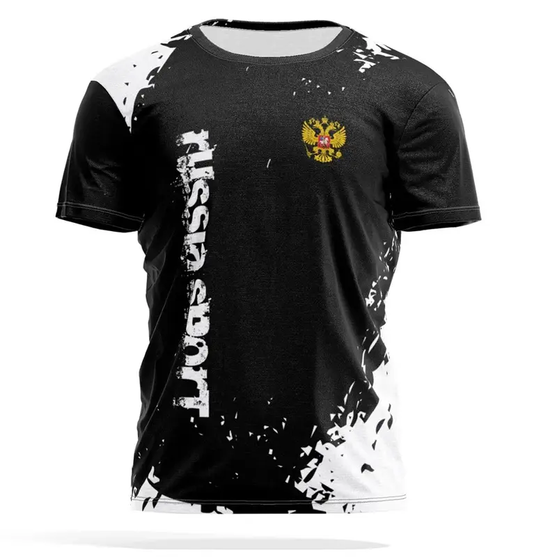 Russian National Emblem Print T-shirt Men Women Pride Street Fashion Round Neck Tee Shirts Russia CCCP Classic Essential Shirt