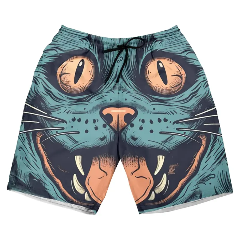 Animal Funny Beach Shorts For Men Digital Printing Sports Swim Trunks Street Fun Cute Dog Shark Graphic 2025 Summer Board Short
