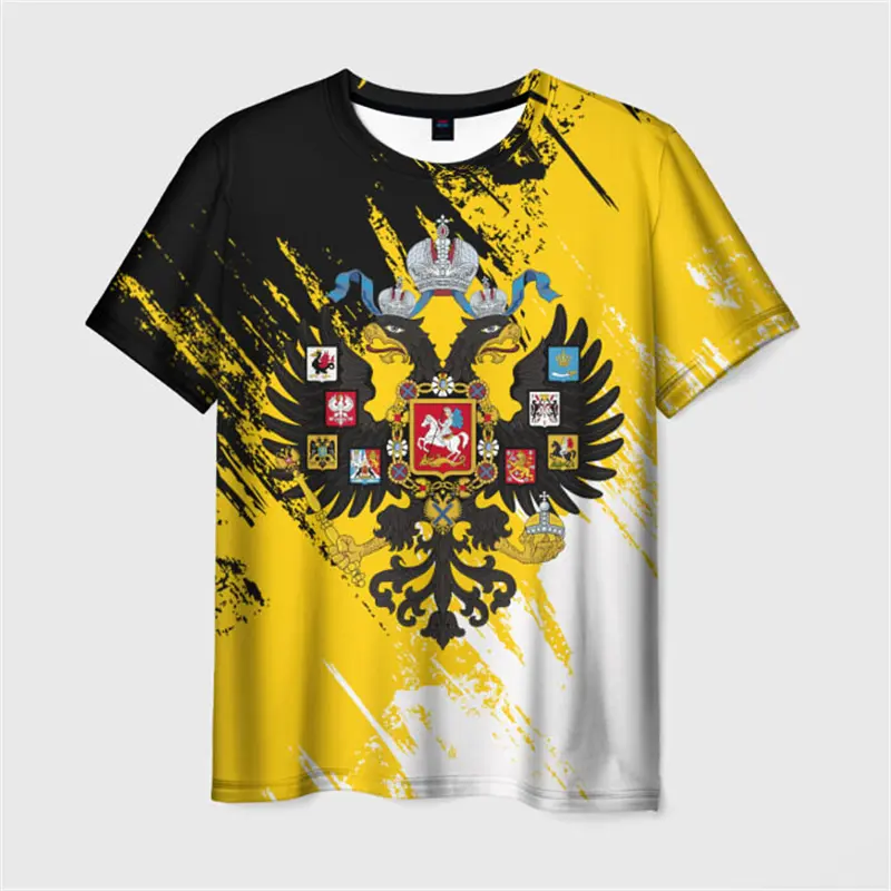 Russia Stavropol 3d Printed T-shirt Men's Streetwear Fashion Short Sleeve T Shirts National Emblem Pattern 2024 Casual Tee Top