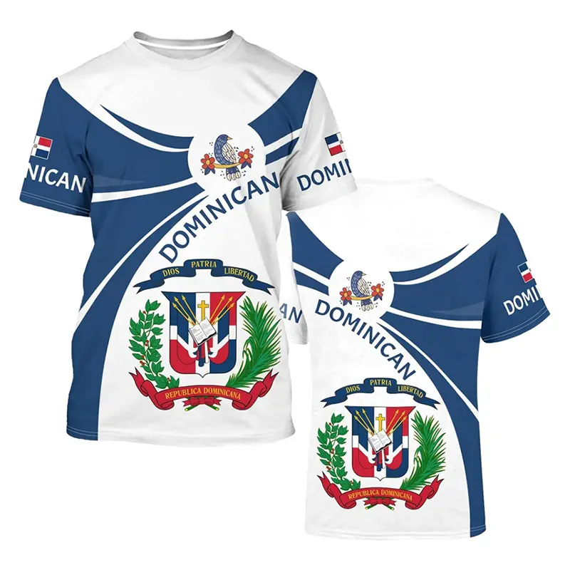 Dominican Republic T-shirt Men Women 3D Printing National Flag And Emblem Crew Neck T Shirts Streetwear Casual Fashion Tee Top