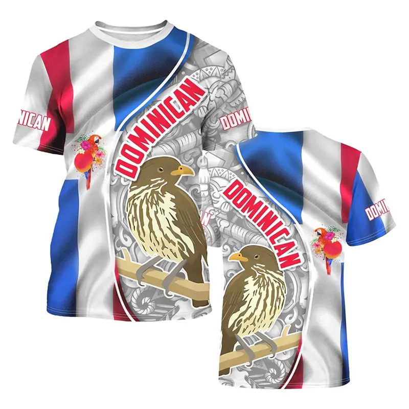 Dominican Republic T-shirt Men Women 3D Printing National Flag And Emblem Crew Neck T Shirts Streetwear Casual Fashion Tee Top