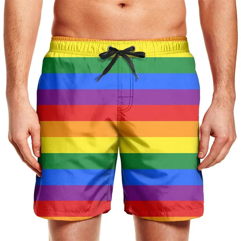 Black White Striped 3d Printed Short For Men Usa National Flag Beach Short Outdoor Quick Dry Casual Sports Street Short Trousers