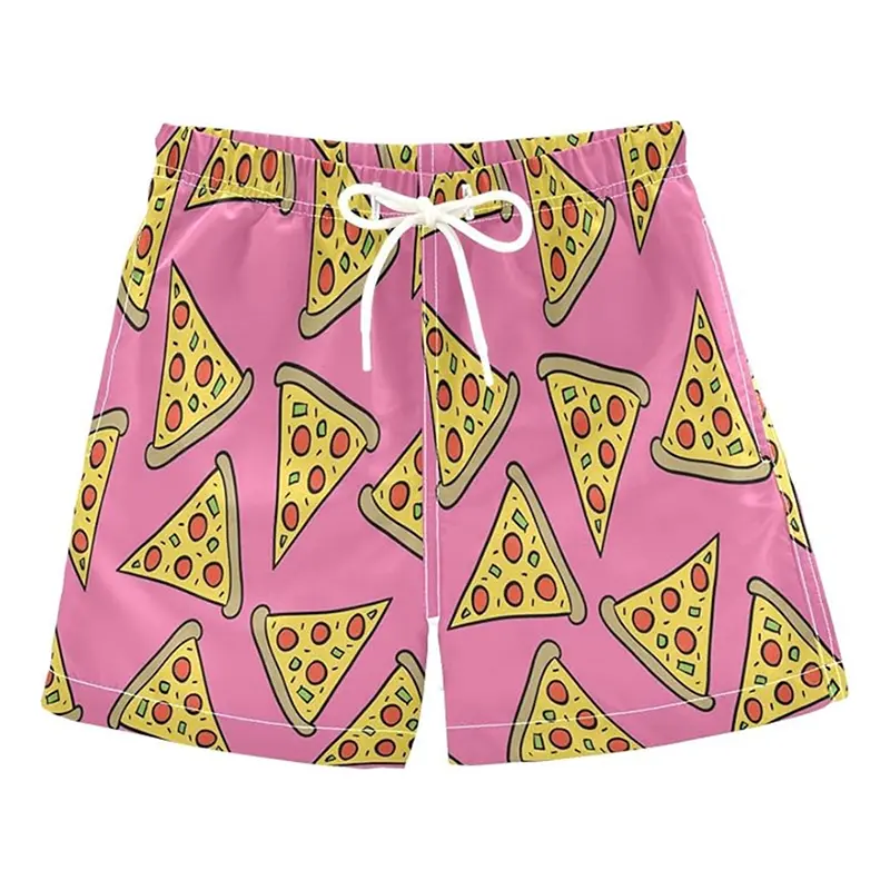 Ice Cream Funny Beach Shorts For Men And Kid 2025 Summer Novelty Kawaii Swim Trunks Pizza Leopard Graphic Fashion Board Shorts