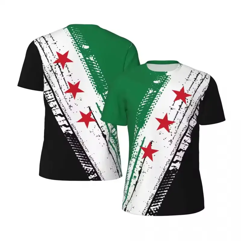 Free Syria Flag Graphic T-shirt Fashion Street Sport Oversized Pullover Top Syrian Outdoor Casual Pattern 2025 Fashion New Tee