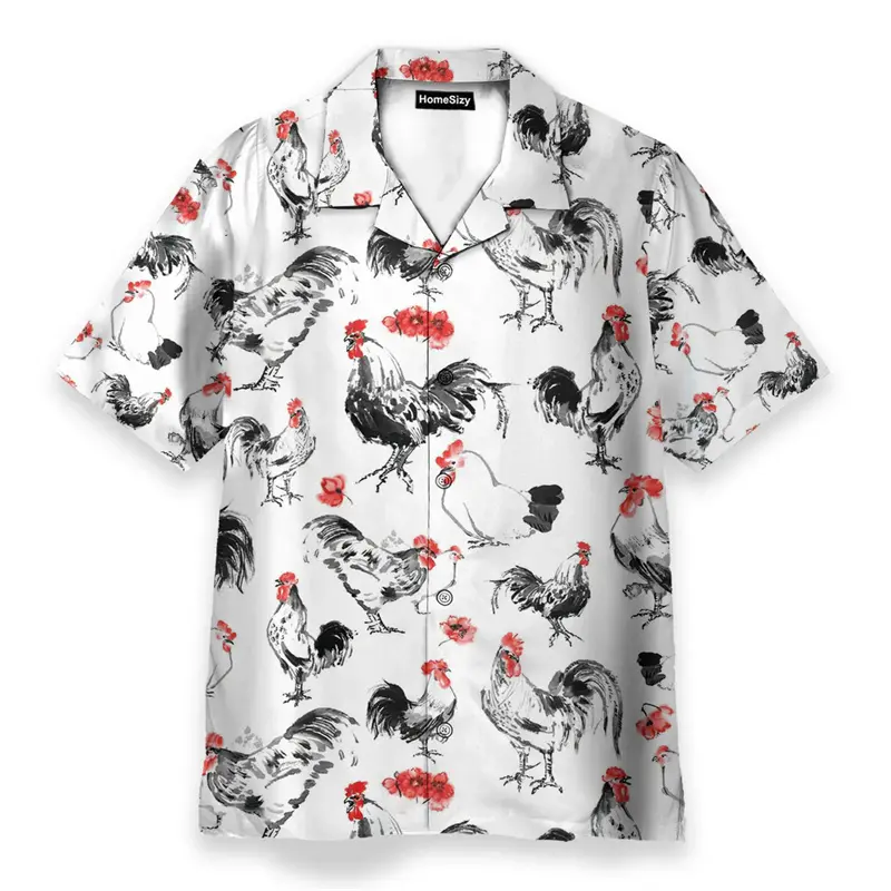 Farm Animals Dairy Cow Print Leisure Shirts For Men Cute Black White Panda Penguin Lapel Button Shirts Summer Fashion Asian Size