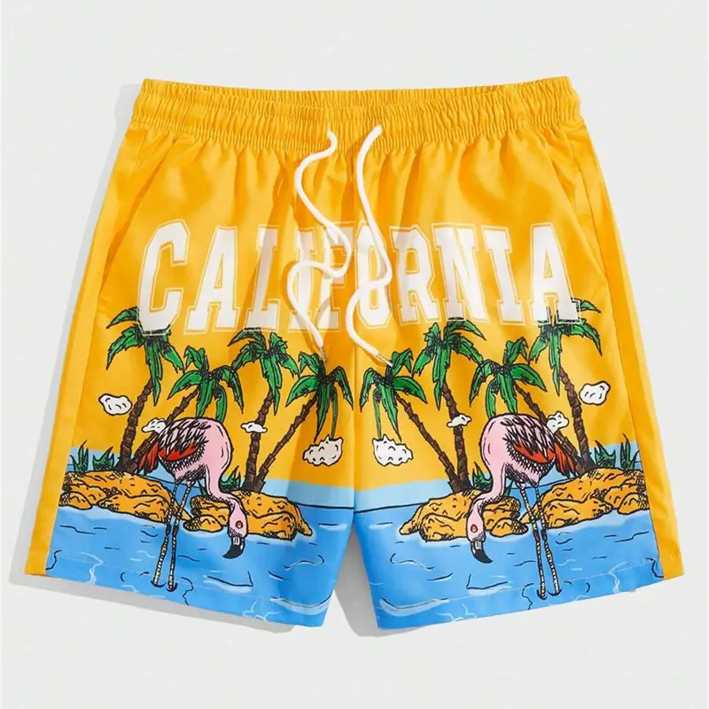 Holiday Style 3d Printed Shorts For Men's Outdoor Sports Surfing Board Shorts Fashion Leisure Trend Quick Drying Short Pants