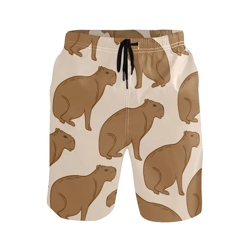 Fashion Capybara Beach Short For Men's Clothing Hawaii Casual Daily Shorts 3D Print Lovely Pattern Casual Trend Street Pants