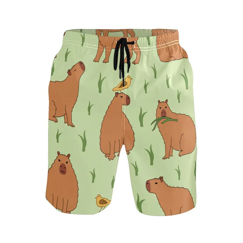 Fashion Capybara Beach Short For Men's Clothing Hawaii Casual Daily Shorts 3D Print Lovely Pattern Casual Trend Street Pants