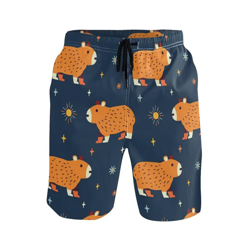Fashion Capybara Beach Short For Men's Clothing Hawaii Casual Daily Shorts 3D Print Lovely Pattern Casual Trend Street Pants