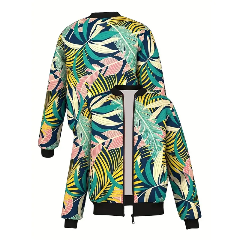 Pink Cherry Blossoms Jacket 3D Printed Streetwear Long Sleeve Jackets Colorful Flower Personality Fashion Autumn Bomber Jacket