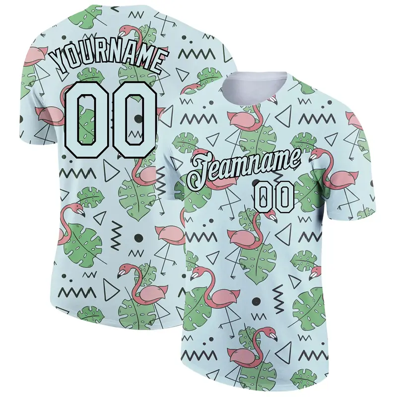 Flamingo Graphic 3D Print Customized Name Jersey Men's T-shirt Quickly Dry Short Sleeve Gym Sport Fitness Hawaiian Style Tees