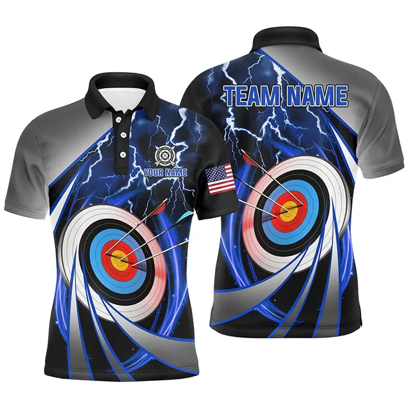 2025 New Archery Polo Shirts For Men Add Your Name Team Personality Custom Short Sleeve Lapel Polo Shirt Summer Outdoor Casual