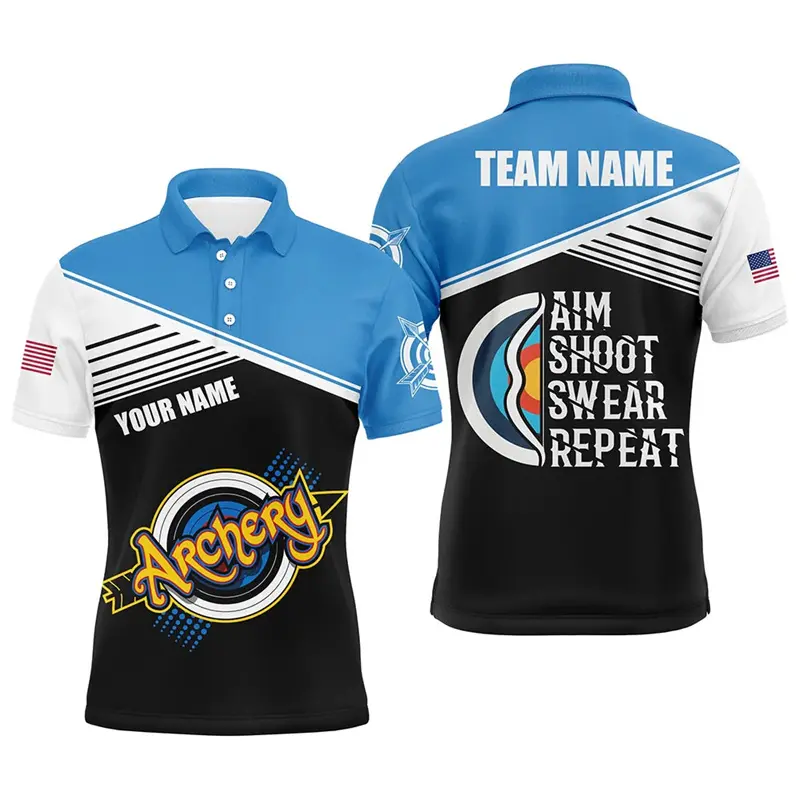 2025 New Archery Polo Shirts For Men Add Your Name Team Personality Custom Short Sleeve Lapel Polo Shirt Summer Outdoor Casual