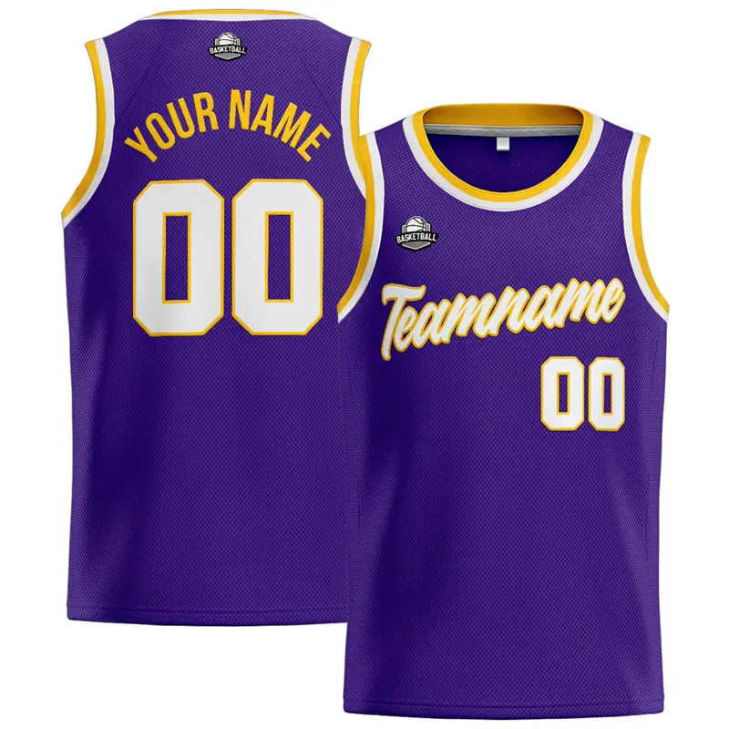 Summer Basketball Vest For Men Custom Name Logo Sleeveless T-shirt Personality Street Unique Design 2025 Fashion Purple Tank Top