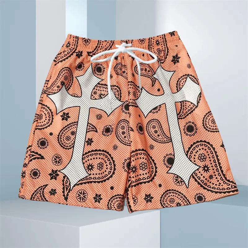 Paisley and Cross Print Novel Men Beach Shorts Street Daily Casual Loose Breathable Vacation Board Short 2025 Fashion Y2k Short