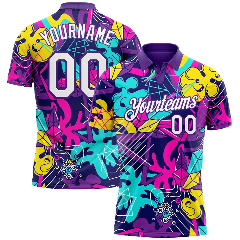 Personality Graffiti Print Custom Polo Shirts For Men Popular Leopard Customized Name Unique Team Golf Shirts Summer Trend New