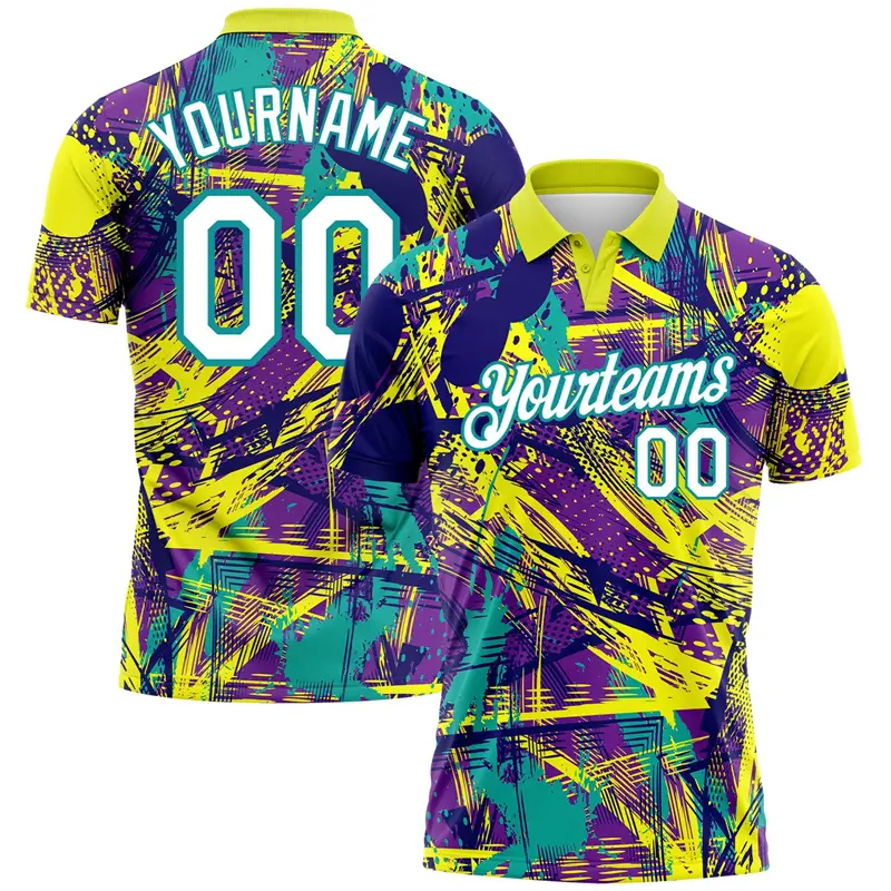 Personality Graffiti Print Custom Polo Shirts For Men Popular Leopard Customized Name Unique Team Golf Shirts Summer Trend New