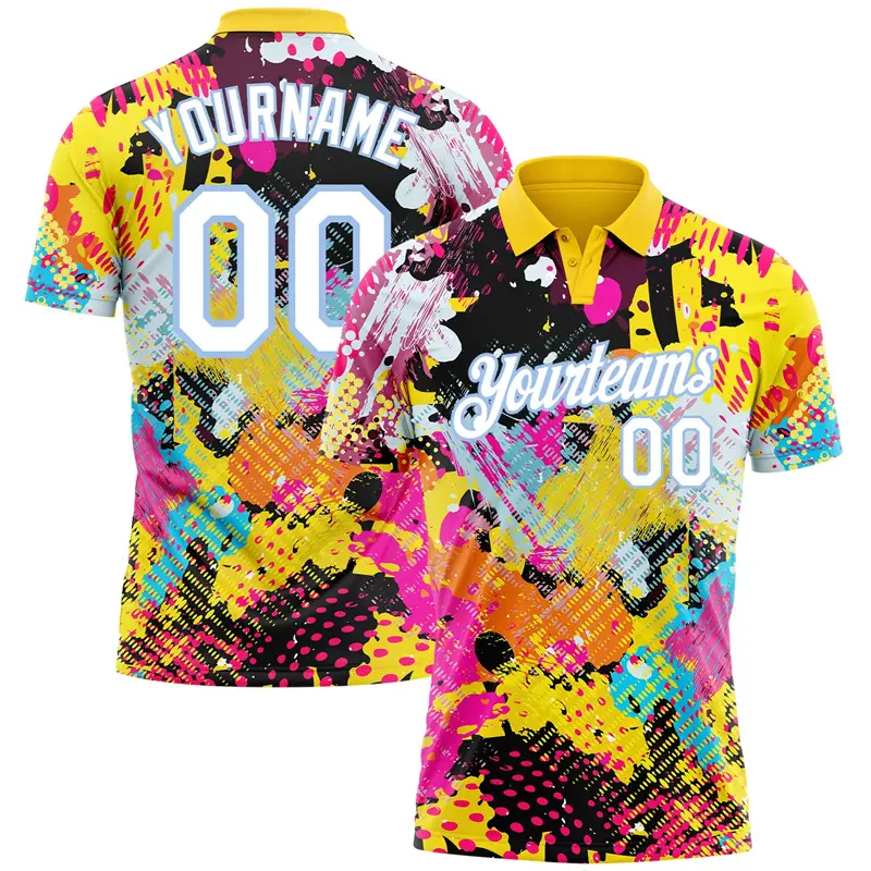 Personality Graffiti Print Custom Polo Shirts For Men Popular Leopard Customized Name Unique Team Golf Shirts Summer Trend New