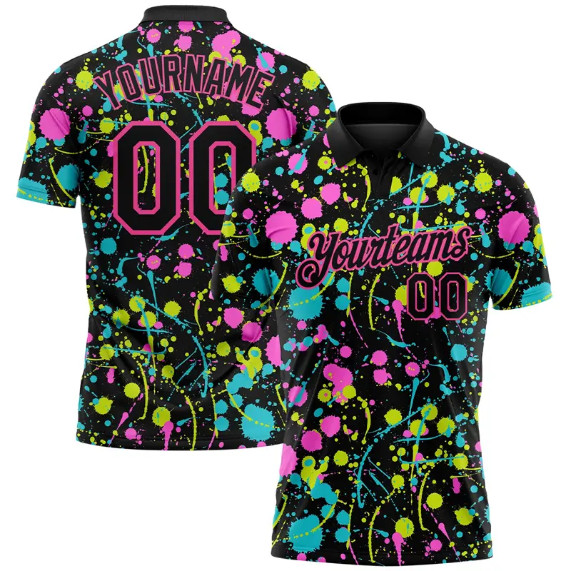 Personality Graffiti Print Custom Polo Shirts For Men Popular Leopard Customized Name Unique Team Golf Shirts Summer Trend New