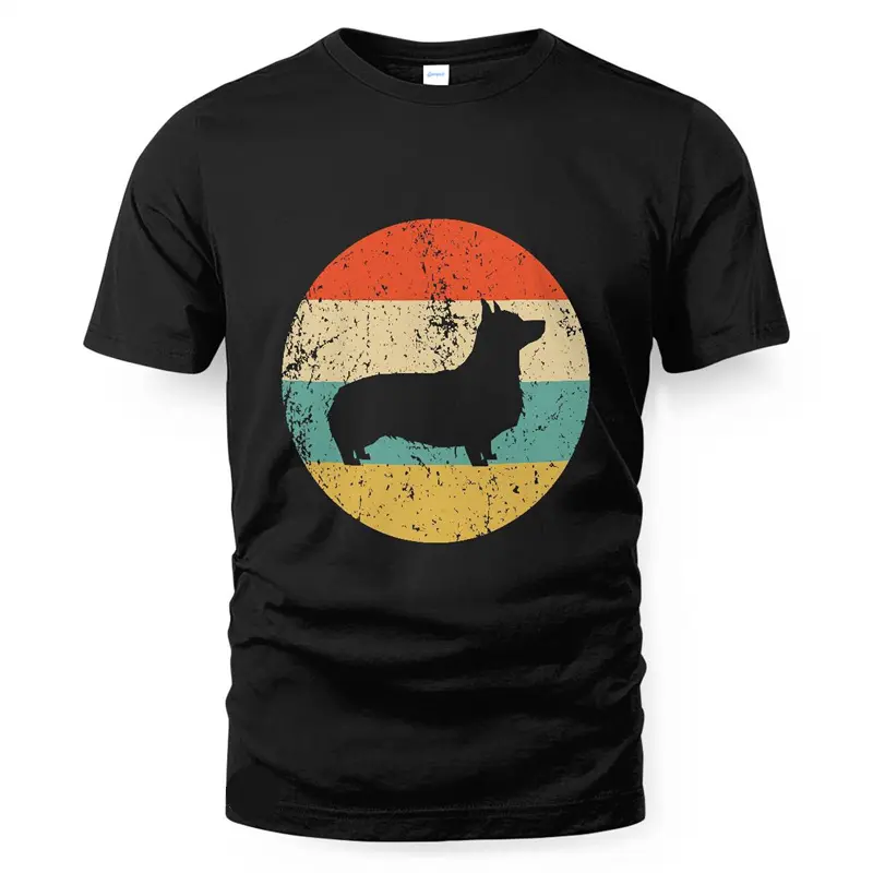 2025 Fashion Summer Corgi T-shirt For Men Humour Funny Print Graphic Crewneck T Shirts Outdoor Sports Streetwear Women Tee Top