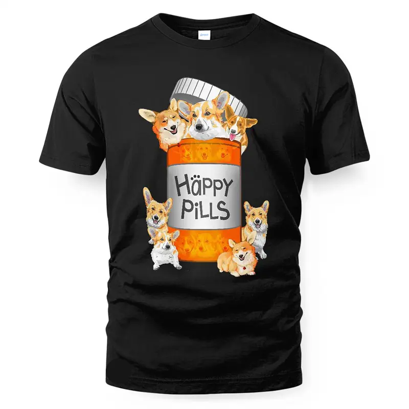 2025 Fashion Summer Corgi T-shirt For Men Humour Funny Print Graphic Crewneck T Shirts Outdoor Sports Streetwear Women Tee Top