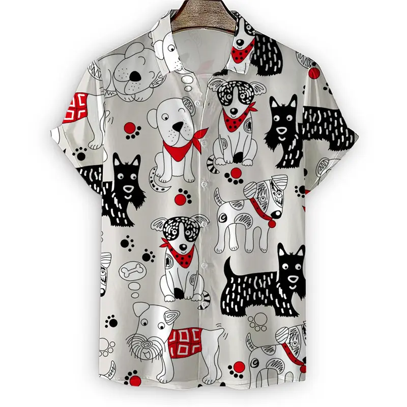 Cute Cartoon Cats Shirt Men's Clothes 3d Printed Animal Pet Pattern Shirts Casual Fashion Street Daily Lapel Button Blouse