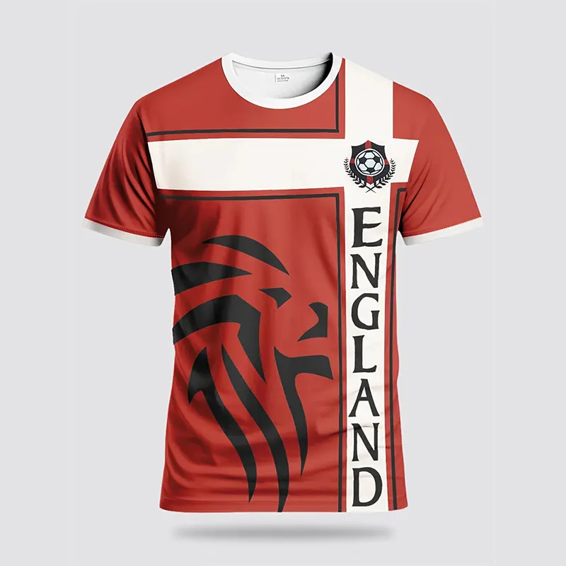 Summer England Flag Men Football T-shirt 3D Print Graphic Casual Sports Short Sleeve T Shirts Outdoor Fashion Children Tees Top