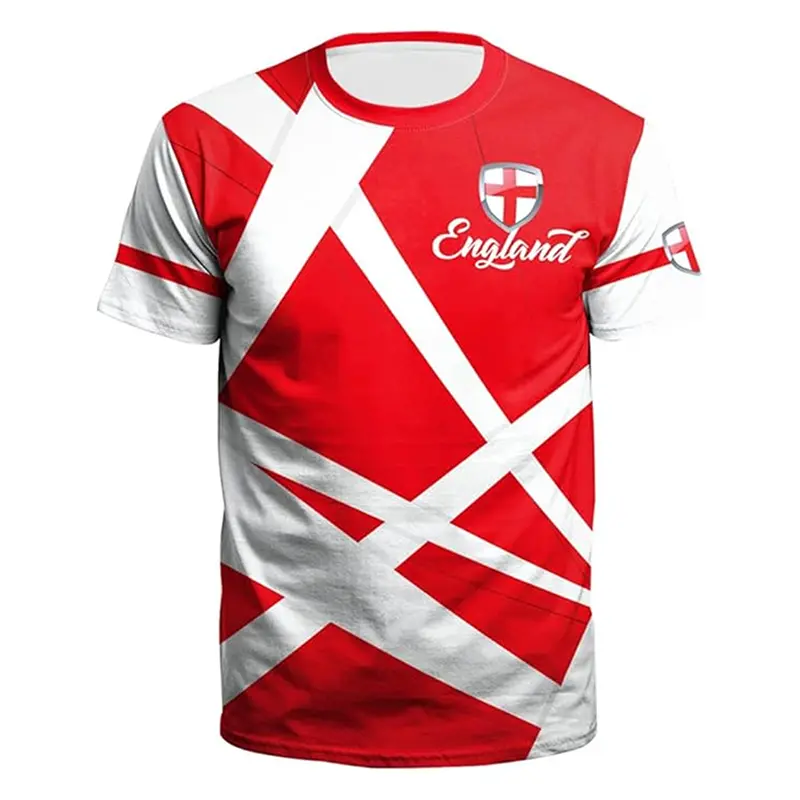 Summer England Flag Men Football T-shirt 3D Print Graphic Casual Sports Short Sleeve T Shirts Outdoor Fashion Children Tees Top