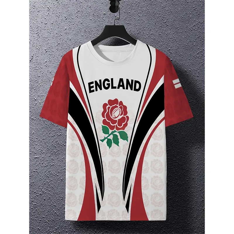 Summer England Flag Men Football T-shirt 3D Print Graphic Casual Sports Short Sleeve T Shirts Outdoor Fashion Children Tees Top