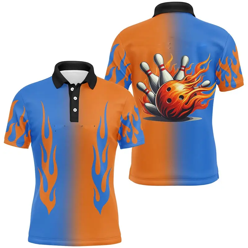 Bowling Game Jersey New Design Men Women Lapel Short Sleeve Polo Shirt Cool Graffiti Graphic Funny Personality Custom Top 2025