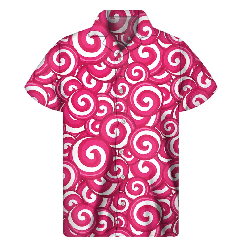 Colorful Candy 3d Printed Shirt Men Clothes Funny Street Casual Shirts Top Personality Trend Short Sleeves Lapel Button Blouse