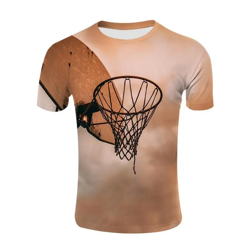 Basketball Sport Print T-shirt For Men's Clothing Cool Graphic Breathable T Shirts 2025 Summer Fashion Outdoor Street Tee Top