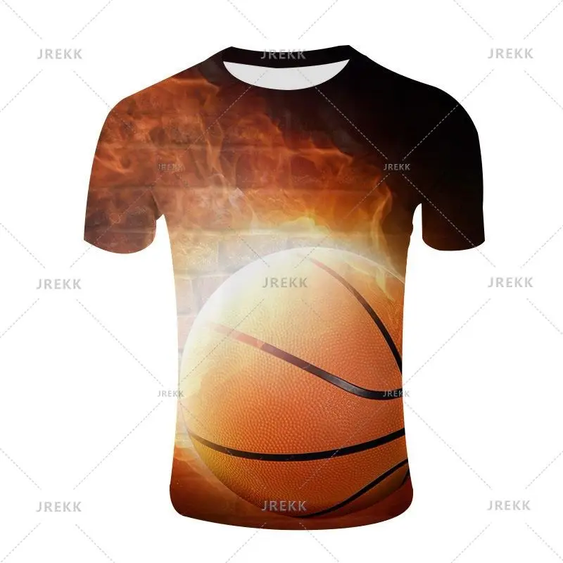 Basketball Sport Print T-shirt For Men's Clothing Cool Graphic Breathable T Shirts 2025 Summer Fashion Outdoor Street Tee Top