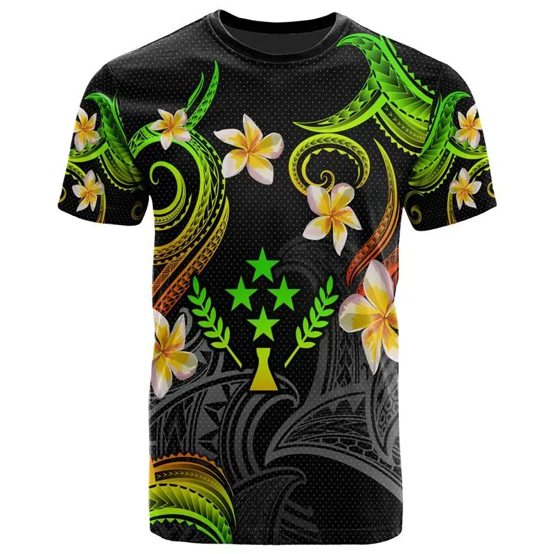 Hawaii Kosrae 3D Printed T Shirt Men's Clothing Round Neck Short Sleeves Casual Tees Tops Vacation Oversized Streetwear T-shirt