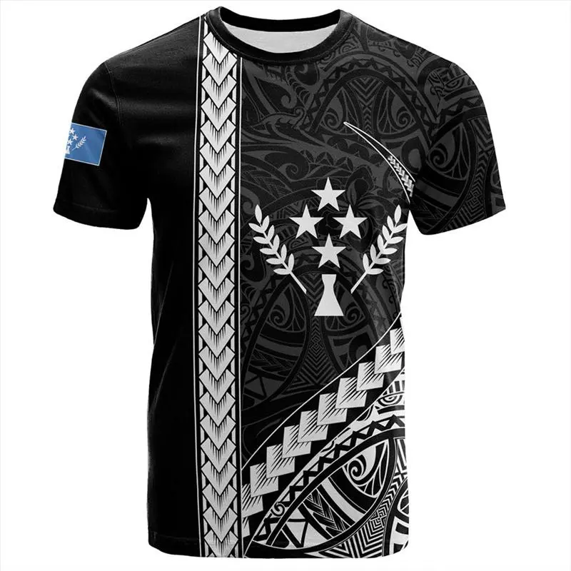 Hawaii Kosrae 3D Printed T Shirt Men's Clothing Round Neck Short Sleeves Casual Tees Tops Vacation Oversized Streetwear T-shirt