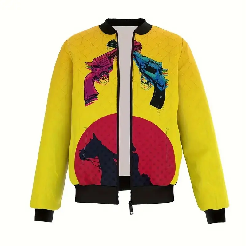 Japanese Style Painting Printing Jacket Men Clothing Personality Special Graphic Jackets Streetwear Harajuku Autumn Bomber Coat