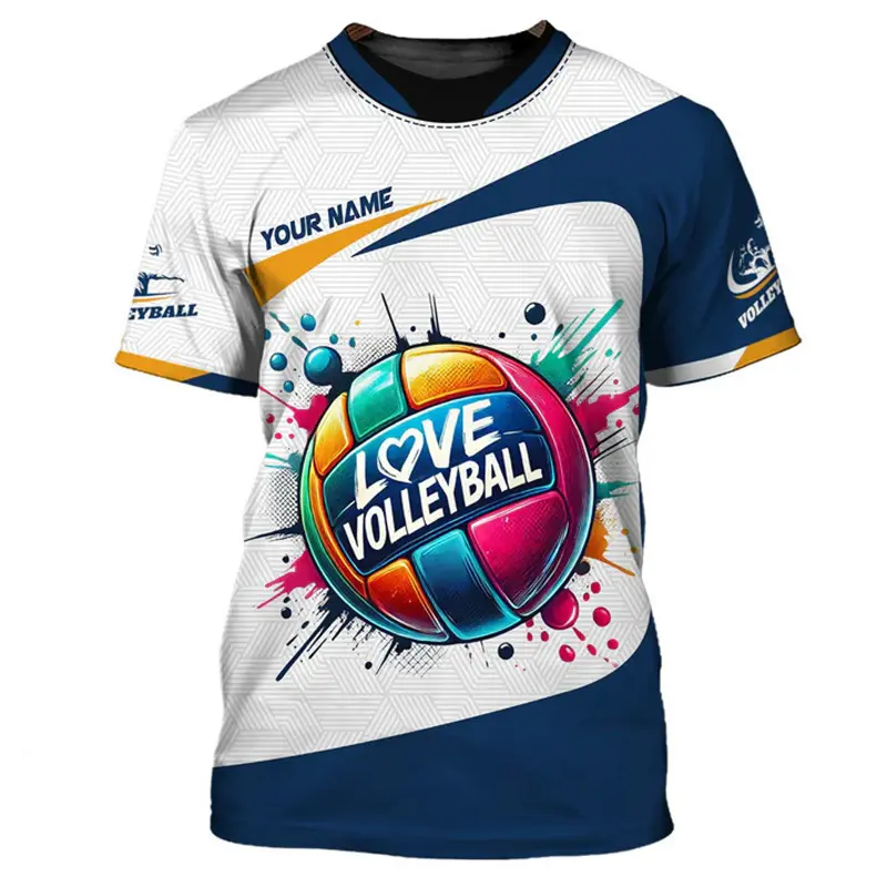 Volleyball Sports T-shirt For Men Women Daily Casual Fashion Short Sleeve T Shirts Outdoor Street Custom Name DIY Tee Top 2025