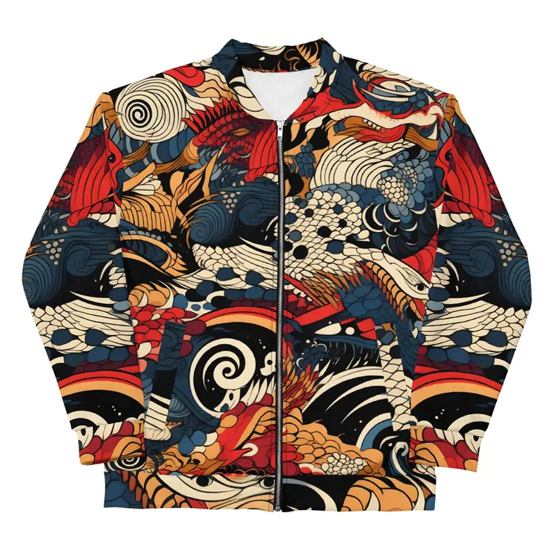 Japanese Style Painting Printing Jacket Men Clothing Personality Special Graphic Jackets Streetwear Harajuku Autumn Bomber Coat