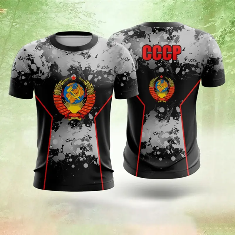 Fashion Russian Flag Emblem T-shirt For Men Russian Clothes Round Neck 3D Print T Shirts 2025 Summer Classic Trendy Sport Tee