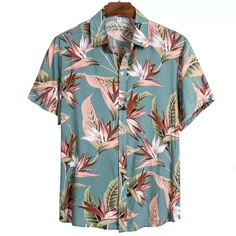 Hawaiian Casual Fashion Shirt Men's Clothing 3d Printed Leaf Lapel Button Shirts Merman Turtle Pattern Sea Beach Soft Blouse
