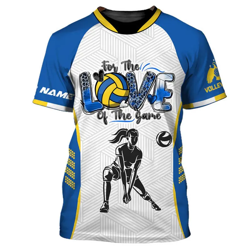Volleyball Sports T-shirt For Men Women Daily Casual Fashion Short Sleeve T Shirts Outdoor Street Custom Name DIY Tee Top 2025