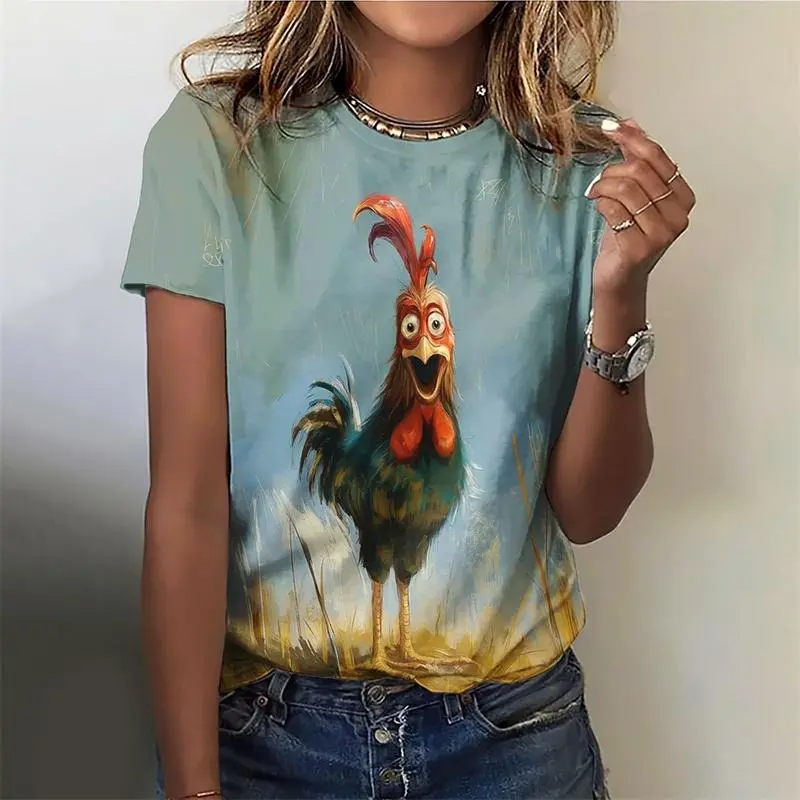 Funny Animal Smile Graphic T-shirt For Women Cute Cartoon Style 3D Print Leisure Street Harajuku Tee Top Y2k Summer Women's Top