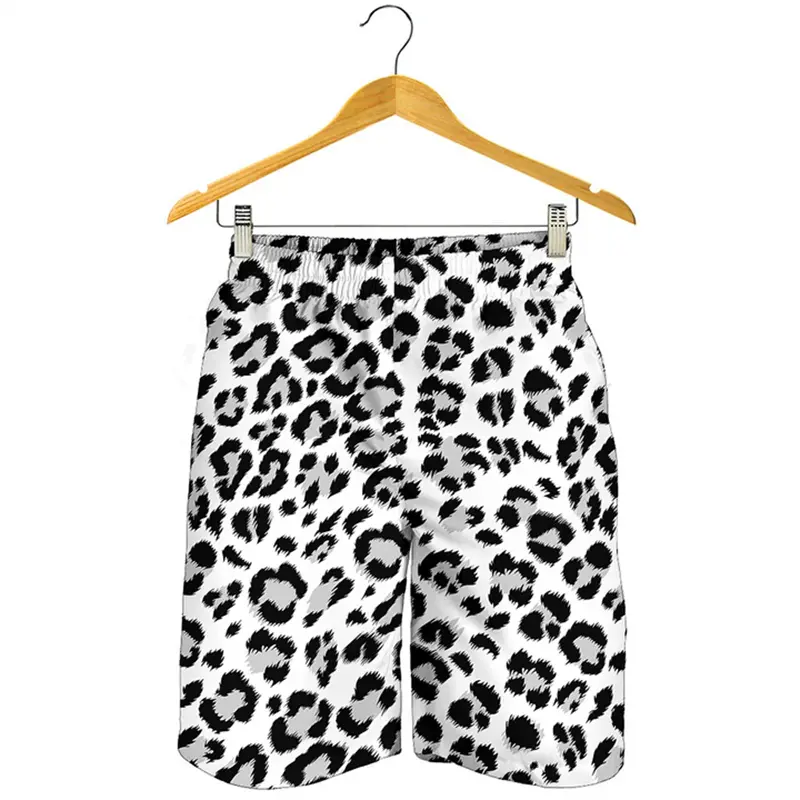 Streetwear Hip Hop Style Shorts For Men 3D Printing Unique Leopard Short Pants Animal Skin Pattern Summer Harajuku Board Shorts