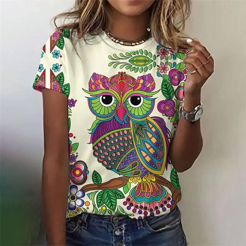 Funny Animal Smile Graphic T-shirt For Women Cute Cartoon Style 3D Print Leisure Street Harajuku Tee Top Y2k Summer Women's Top