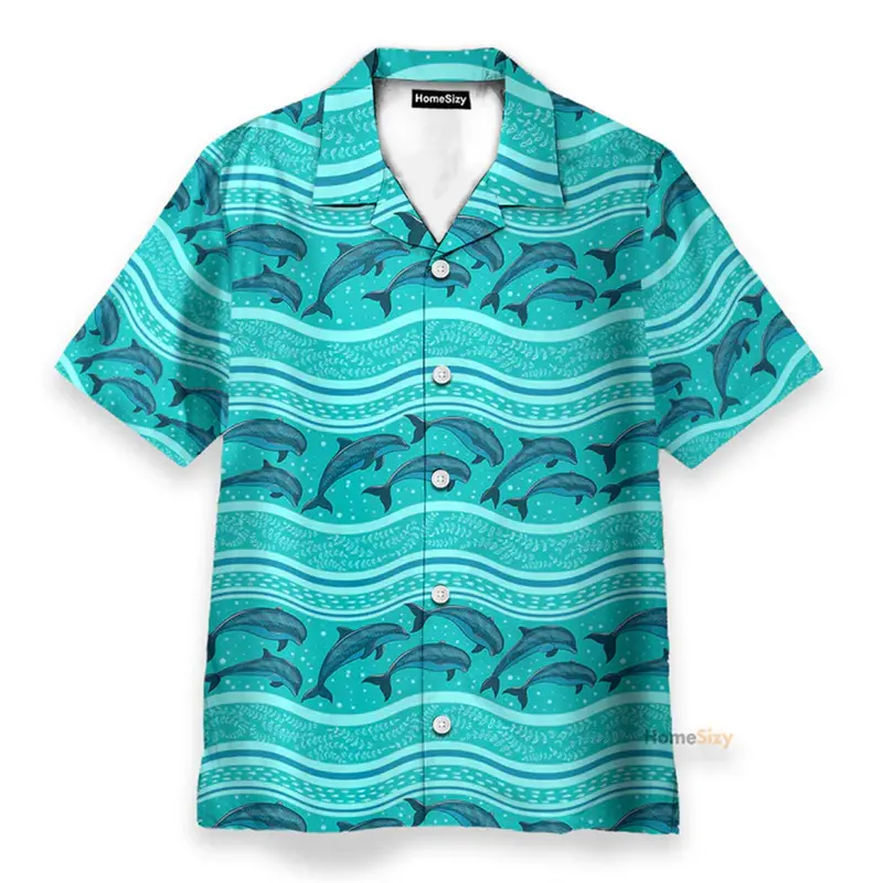 Marine Animals 3D Print Shirts Men Women Red Octopus Graphic Lapel Button Shirts Summer Casual Cartoon Shark Funny Blouse Top