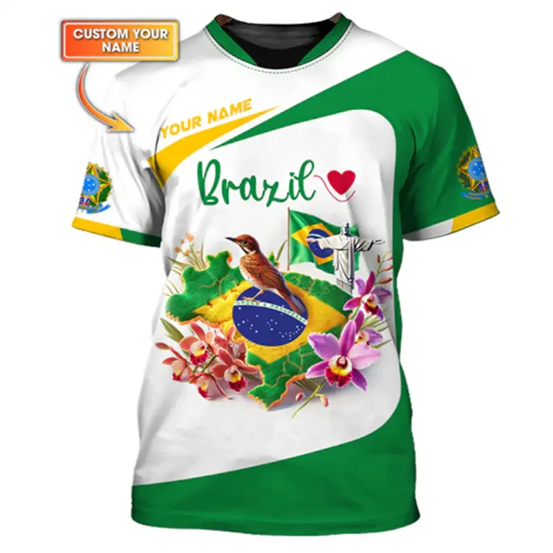 Statue Of Christ The Savior 3D Print T-shirt Men Women Brazil Football Jersey T Shirts Summer Sport Casual Trendy Novel Tee Top