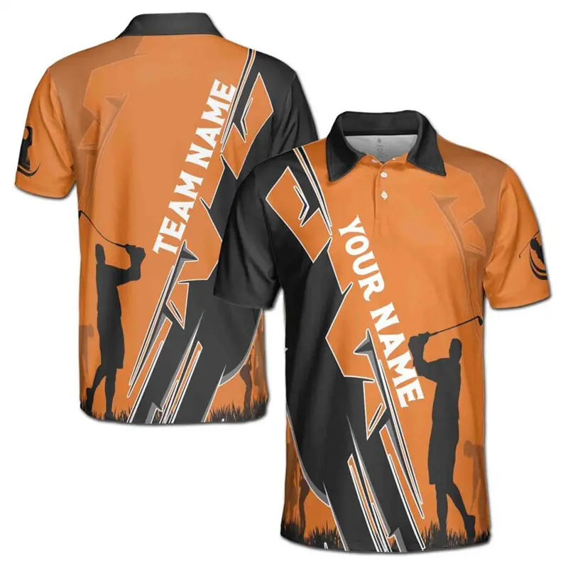 Summer Fashion Golf Shirts For Men Funny Golf 3D Print Graphic USA Flag Graphic Custom Name Personality Harajuku Trendy Top 2025