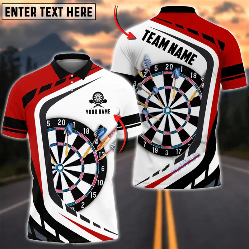 2025 New Design Polo Shirts Unisex Personality Custom Name Lapel Button Polo Shirt Unique 3D Print Summer Sport Breathable Top
